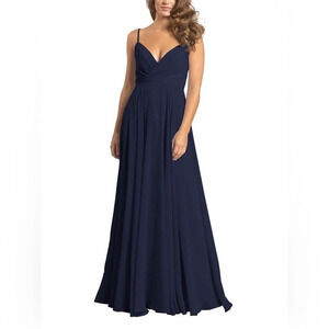 Brideside "NEW" Navy Blue Kat Sweetheart V-Neck Sleeveless Maxi Dress Size 0
